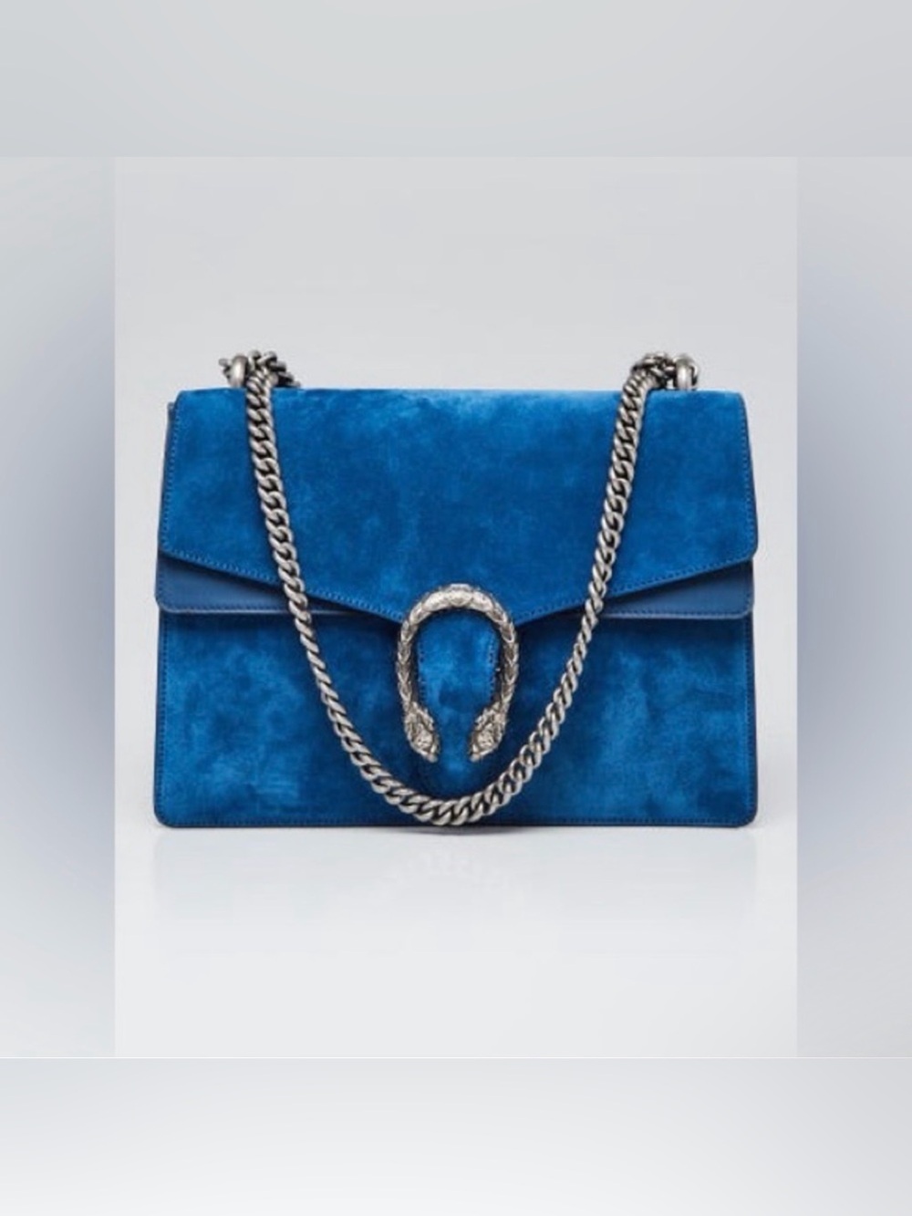 GUCCI Suede Medium Dionysus Shoulder Bag in Royal Blue